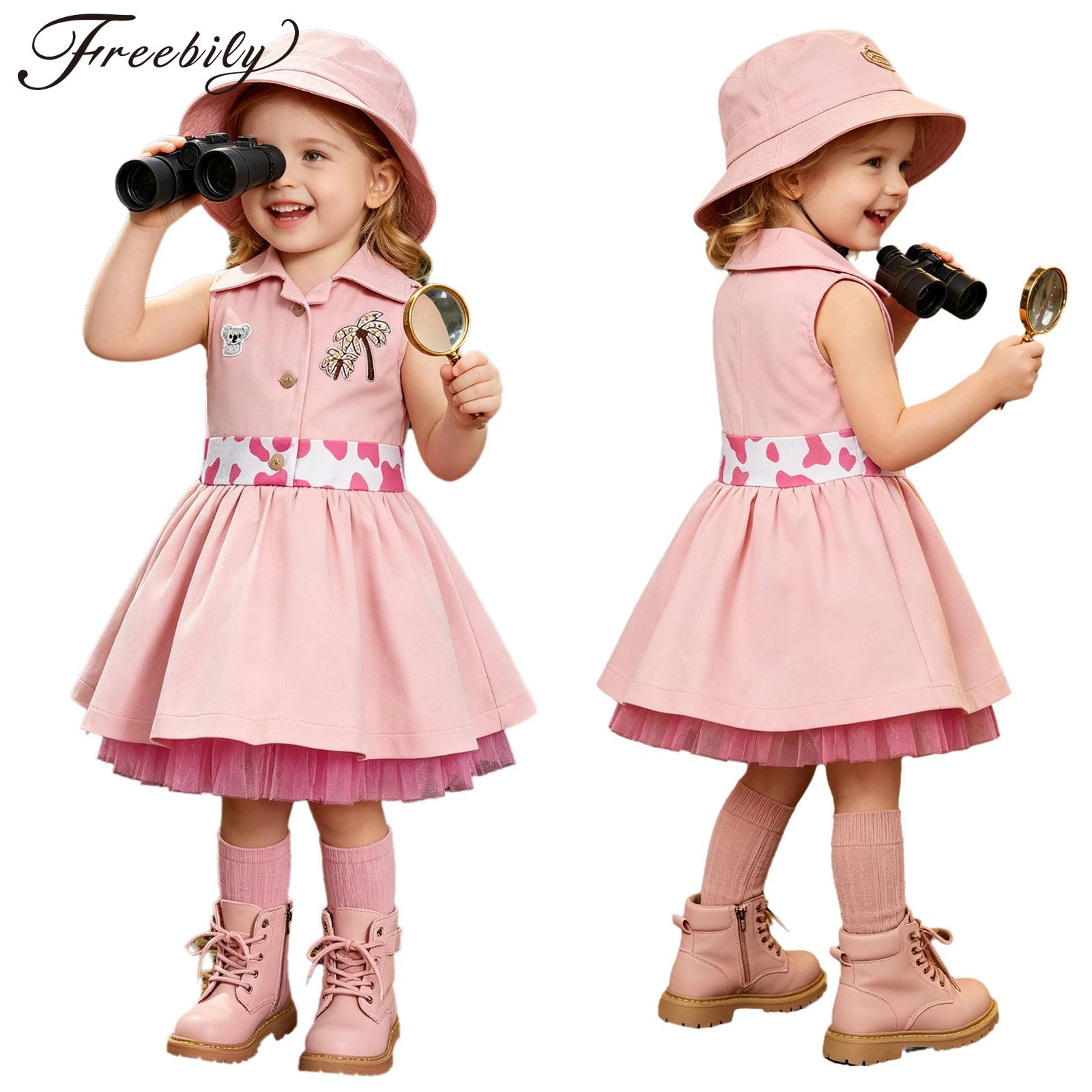 Street Fashion Kids - Toddler Baby Girls Zookeeper Suit Sleeveless