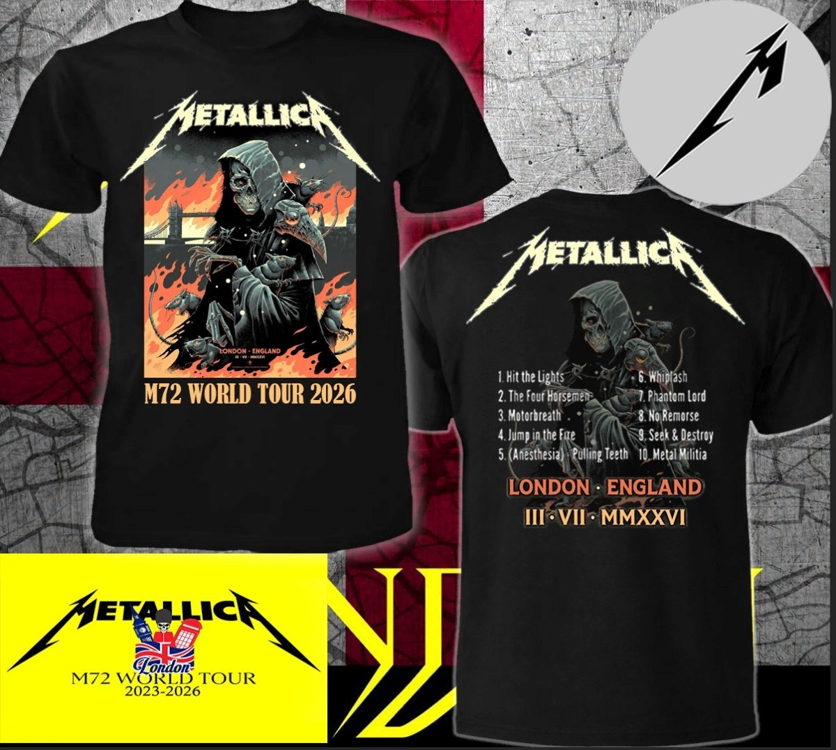 Metallica M72 World Tour 2026  - огляд і ціна Street Fashion London