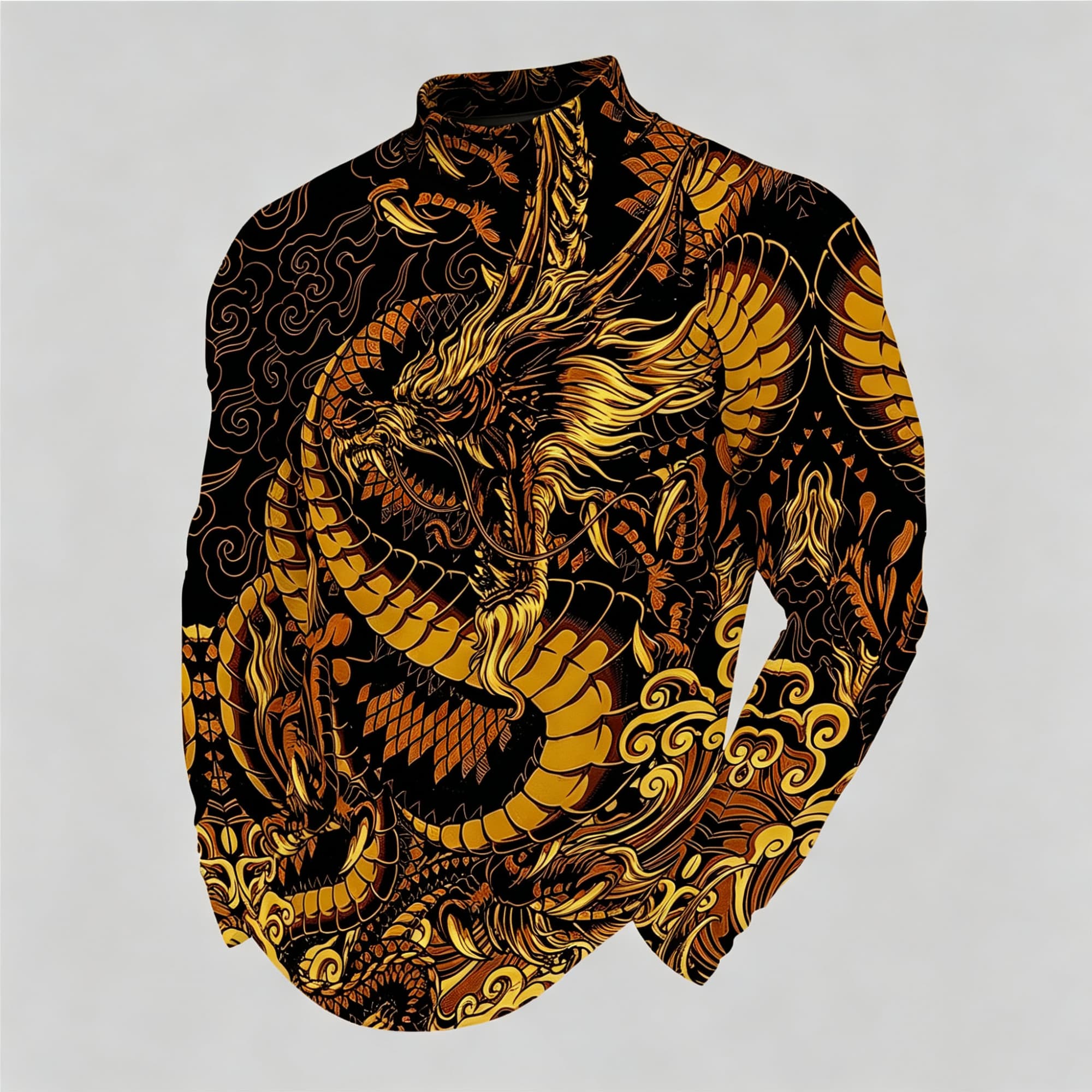 Men Mock Neck Long Sleeve Top, - огляд і ціна Street Fashion Asian
